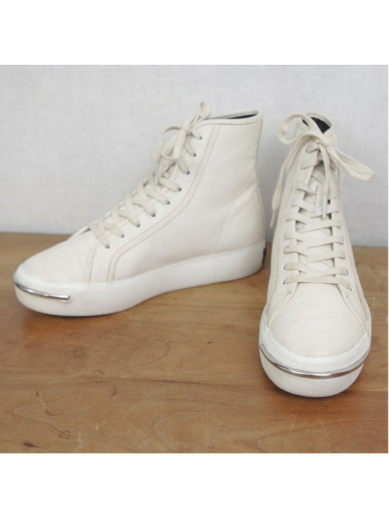 Alexander Wang Shoes - Alexander Wang Ladies' White Leather HI Top Sneakers 38.5